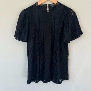 Elegant Black Lace Women's Top
